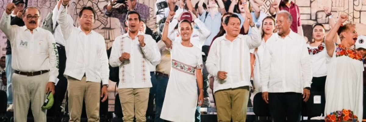 Claudia Sheinbaum Arremete Contra la Oposición y Reafirma su Apoyo a Joaquín Díaz Mena en Mitin Masivo en Yucatán